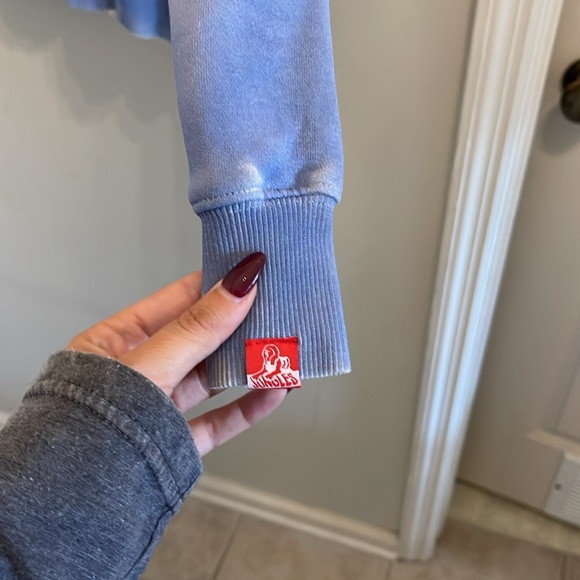 JUNGLES SPRAY DYED HOODIE (BIRCH BLUE GREEN) - Picture 7 of 9